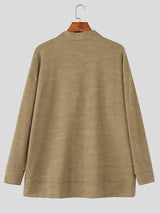 Men's Solid Color Casual Long Sleeve Cardigan SKUL24825