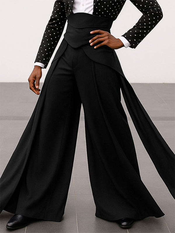 Men's Solid Layered Hem Casual High Waist Pant SKUL26071