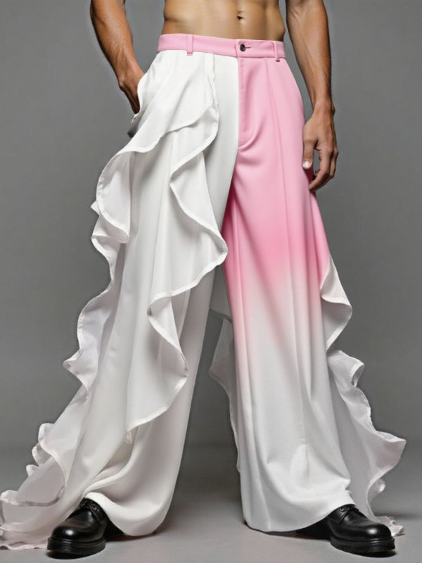 Men's Ruffle Patchwork Gradient Casual Pant SKUL31782