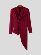 Men's Irregular Hem Long Sleeve Blazer SKUL23888