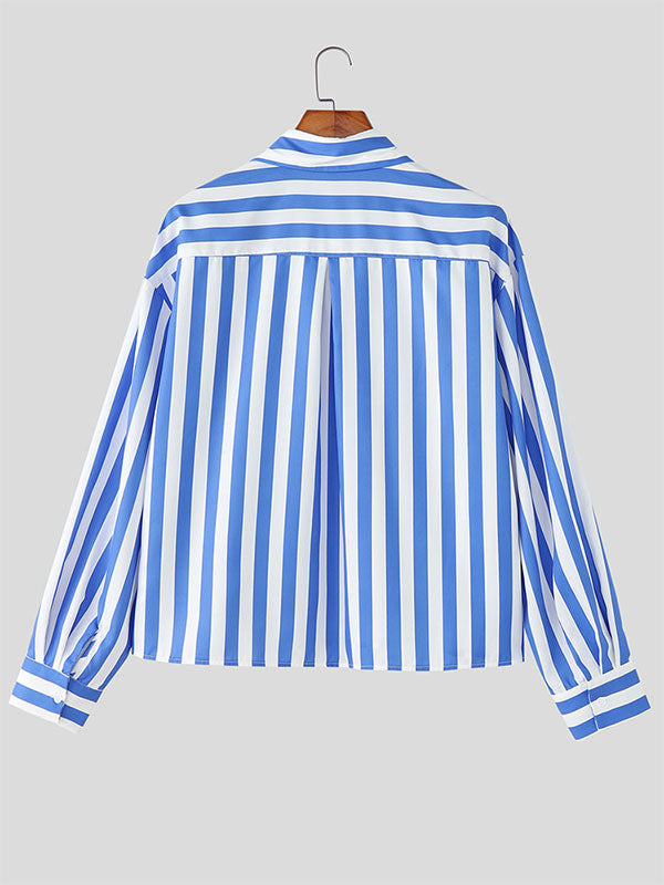 Men's Striped Casual Long Sleeve Shirt SKUL27335