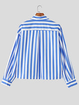 Men's Striped Casual Long Sleeve Shirt SKUL27335