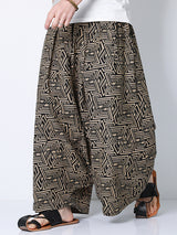 Mens Ethnic Geometric Print Drop Crotch Pants SKUK32764