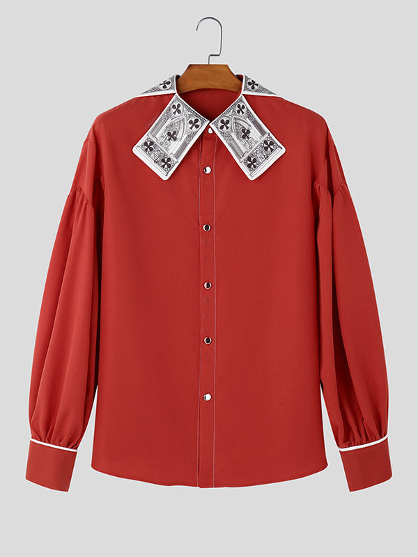 Mens Poker Print Long-Sleeve Shirt SKUK79581