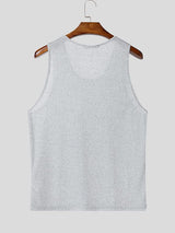 Men's Minimalist Textured Knit Relaxed Fit Scoop Neck Tank SKUL73651
