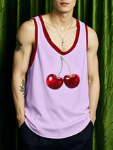 Mens Cherry Print Casual Tank SKUL18870