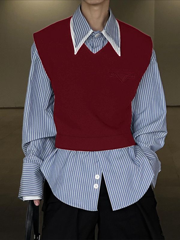 Men's Solid V Neck Casual Waistcoat SKUL31917