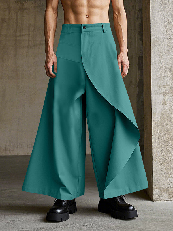 Mens Solid Color Casual Wide-Leg Pant SKUK99009