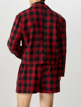 Mens Plaid Color-Block Long-Sleeve Two Pieces Outfit SKUK83509