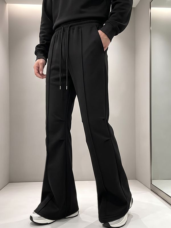 Men's Clean Fit Retro Heavyweight Drape Bell Bottom Full Length Pant SKUL84044