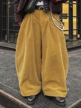 Men's Avant-Garde Ultra-Baggy Wide-Wale Corduroy Pleated Balloon Pant SKUL66590