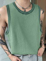 Mens Rib-Knit Crew Neck Sleeveless Vest SKUK24667