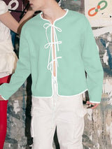 Men's Contrast Tie Long Sleeve Cardigan SKUL50118