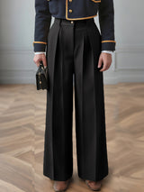 Men's Solid Color Pleated Casual Pant SKUL27438