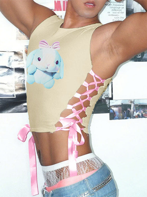 Men's Cartoon Print Cropped Tank SKUL20263