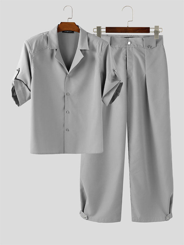 Men's Solid Casual Two Pieces Outfit SKUL26993