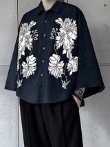 Men's Floral Print Loose Casual Shirt SKUL26091