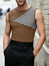 Men's Striped Patchwork Casual Tank SKUL58538