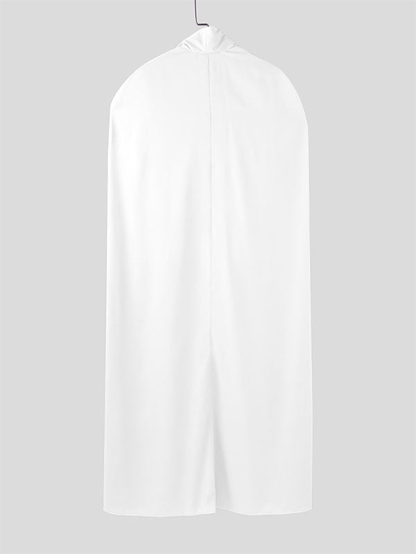 Mens Long Hem Cape Patchwork Short Sleeve Shirt SKUL24603