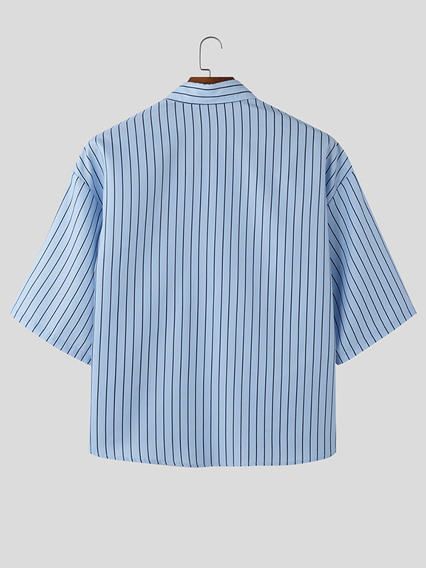 Mens Casual Striped Half Sleeve Shirt SKUL02261