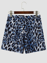 Men's Avant-Garde Leopard Pattern Clean Waistline Short SKUL63150