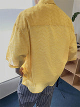 Mens Solid Color Casual Short Sleeve Shirt SKUL07527