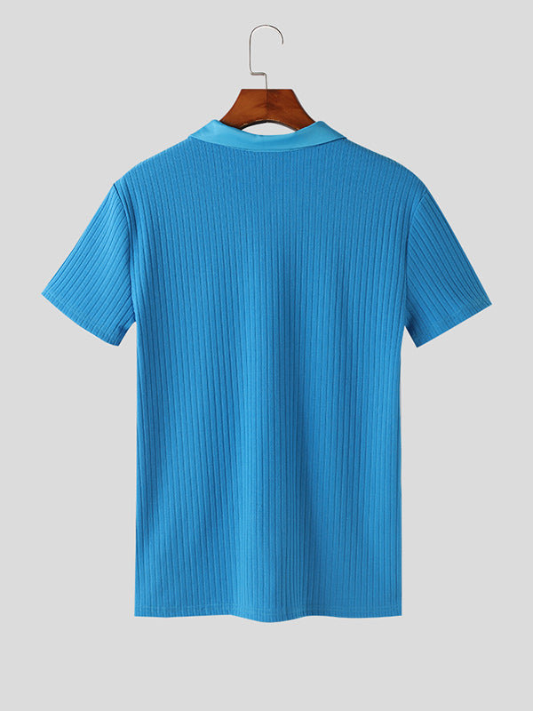 Mens Cutout Knit Short Sleeve T-Shirt SKUK42542