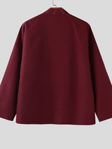 Men's Solid Texture Corduroy Long Sleeve Cardigan SKUL28336