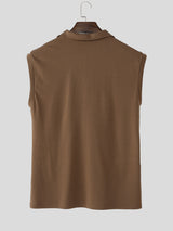 Men's Asymmetrical Placket Tie Casual Tank SKUL15370