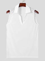 Mens Mesh See Through Notched Neck Vest SKUK54842