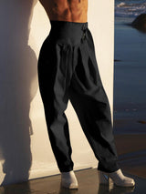 Mens Solid High Waist Wide-Legged Pants SKUK52863