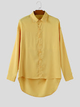 Men's Back Sheer Mesh Patchwork Long Sleeve Shirt SKUL27369