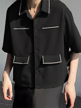 Men's Double Pocket Casual Short Sleeve Shirt SKUL22819