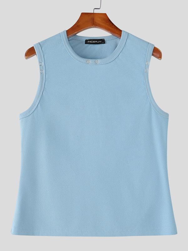Men's American Vintage High-Street Waffle-Knit Fitted Muscle Tank SKUL71396