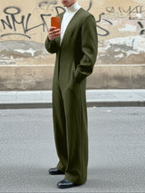 Men's Back Cutout Design Long Sleeve Jumpsuit SKUL43629