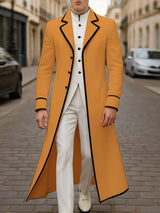 Men's Colorblock Bold Outline Trench Coat SKUL28403