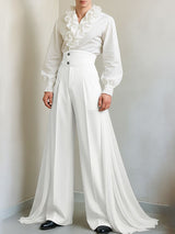 Men's Chiffon Patchwork Pleated Casual Pant SKUL37701