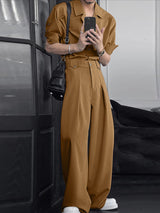 Men's Solid Casual Two Pieces Outfit SKUL26993