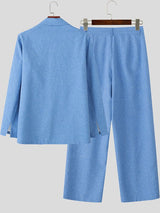 Men's Deconstructed Solid Color Two Pieces Outfit SKUL35099