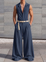 [Pre-order] Men's Avant-Garde Chic Stage Runway Side Cutout Deep V Jumpsuit SKUL88388
