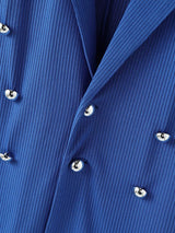 Men's Epaulet Patchwork Knitted Double Breasted Slim Fit Blazer SKUL39881