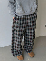 Men's Plaid Wide Leg Casual Pant SKUL28236