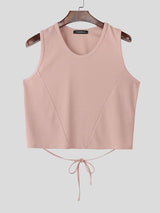 Men's Casual Textured Cropped Tank SKUL45404