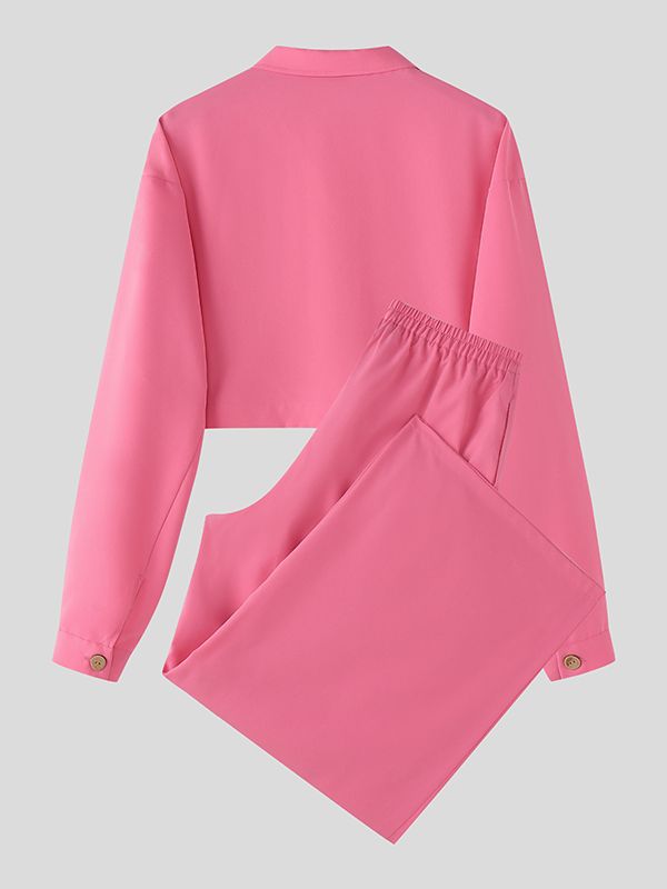 Men's Solid Casual Two Pieces Outfit SKUL38911