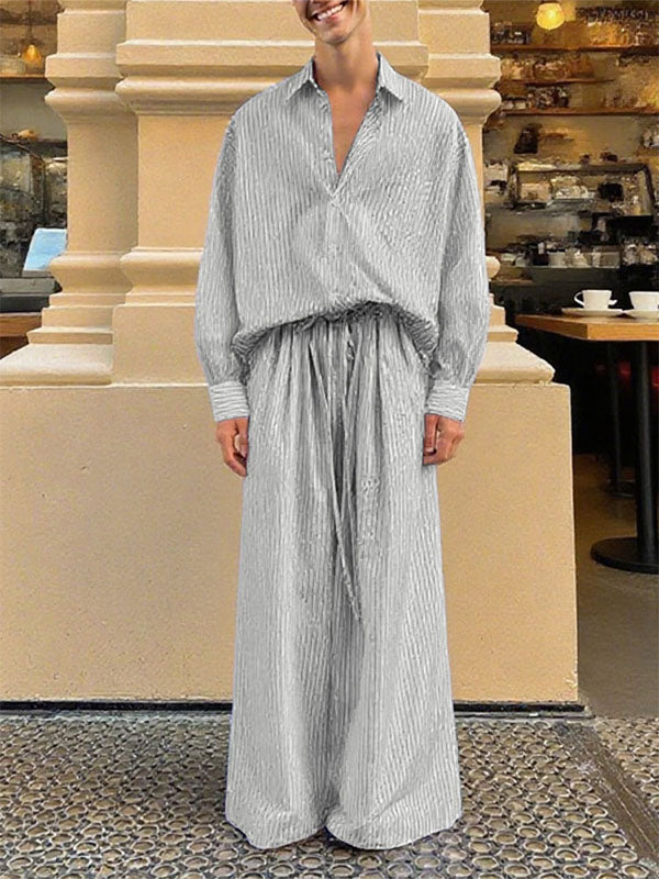 Men's Striped Casual Two Pieces Outfit SKUL31992