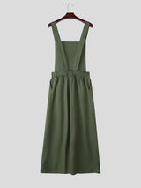 Men's Vintage Double Breasted Pleated High Waist Jumpsuit SKUL75520