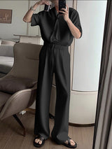 Men's Solid Color Striped Scarf Two Pieces Outfit SKUL30507