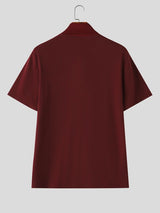 Men's Solid Color Knit Textured Short Sleeve T-shirt SKUL57332