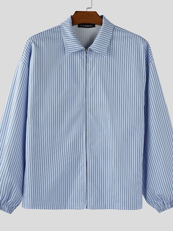 Men's Striped Lightweight Long Sleeve Jacket SKUL35087