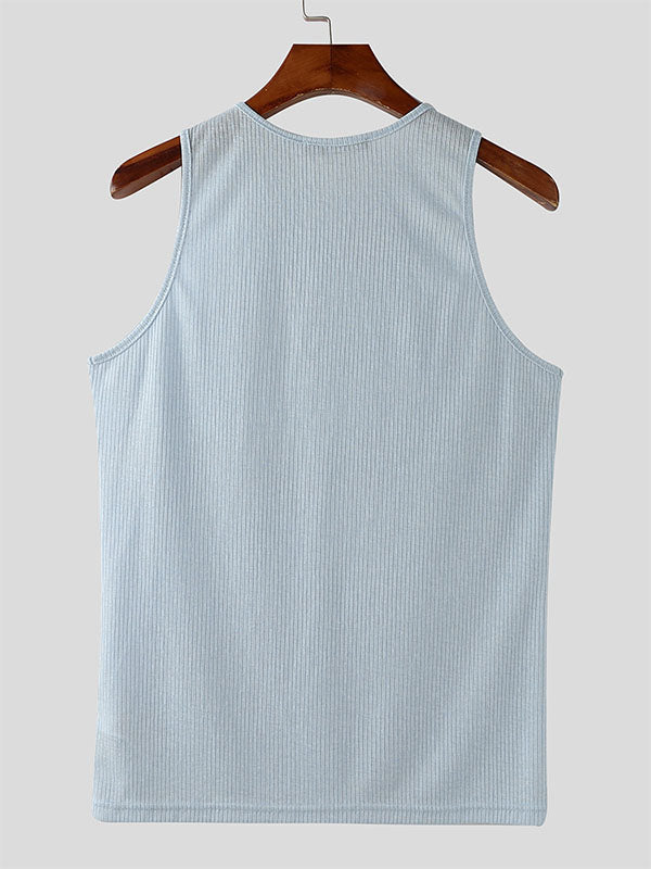 Mens Minimalist Hollow-Out Sleeveless Tank SKUK93629